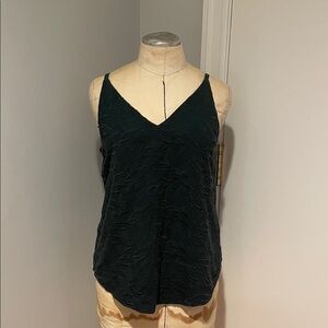 Loft Elegant Green Floral Sleeveless Top Size Small Petite